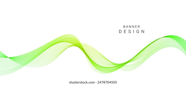Smooth stylish abstract green wave background vector