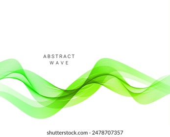 Smooth stylish abstract green wave background vector