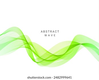 Smooth stylish abstract green wave background vector