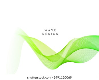 Vector de fondo de onda verde abstracto con estilo liso