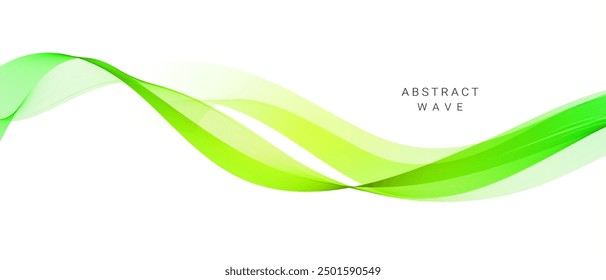 Vector de fondo de onda verde abstracto con estilo suave