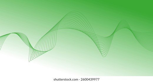 Smooth stylish abstract green wave background vector