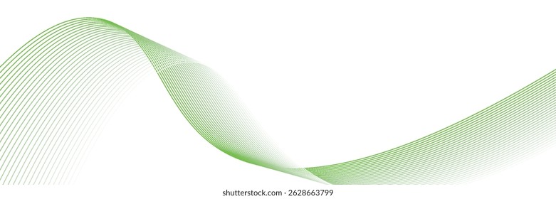 Vetor de plano de fundo de onda verde abstrato com estilo suave