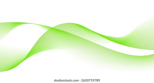 Smooth stylish abstract green wave background
