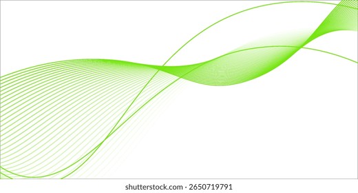 Smooth stylish abstract green wave background
