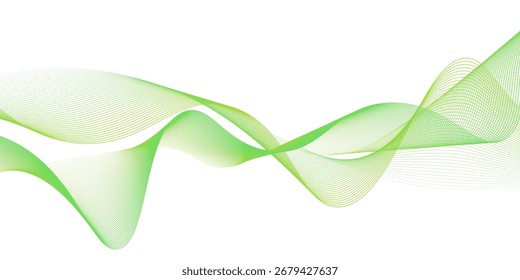 Vetor de plano de fundo de onda verde abstrato com estilo suave