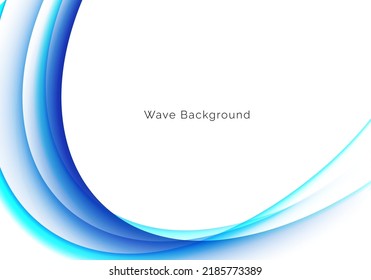 smooth stylish blue curve wave background vector