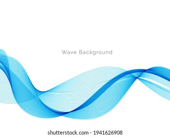 Smooth stylish blue wave background vector