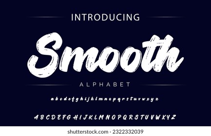 Smooth Stylish brush painted an uppercase vector letters, alphabet, typeface.