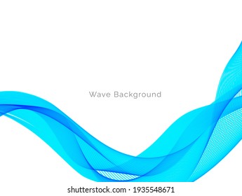 Smooth stylish flowing blue wave background vector