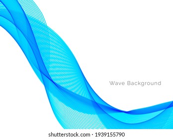 Smooth stylish flowing blue wave background vector