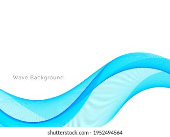 Smooth stylish flowing blue wave background vector