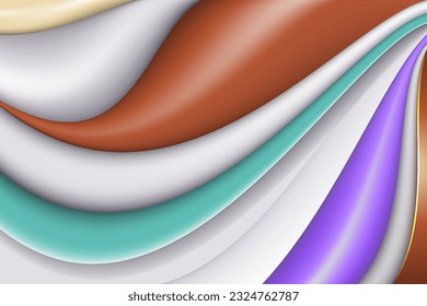 smooth surface abstract 3d paper art texture blend fluid liquid wallpaper. Curve dynamic watercolor light pastel color. Swirl bright vivid gradient mesh