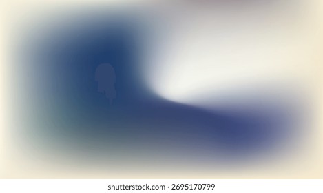 Um fundo de gradiente suave e giratório apresenta matizes misturados de azul profundo, cinza claro e creme macio, criando um efeito visual sereno e moderno perfeito para projetos de design