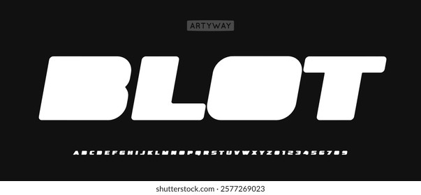 Smooth thick alphabet, modern fat letters, blocky font with clean rounded shapes, trendy maximalist typeface, headline typography, creative design identity, logo and monogram. Vector typeset.