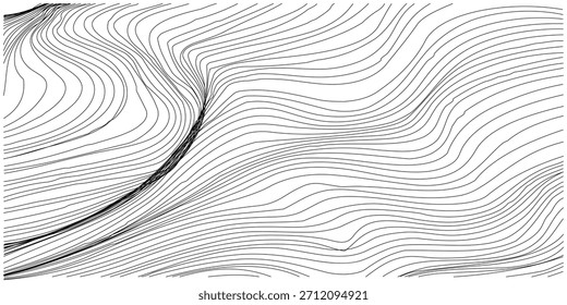 Smooth Thick Line Art Texture with Strong Vertical Curves and Flowing Motion
