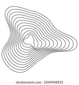 Smooth topography lines. Natural contour patterns. Organic elevation waves. Abstract terrain shapes.