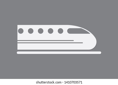 Smooth train running on rail using white color on dark background vector illustration to mean fast delivery system