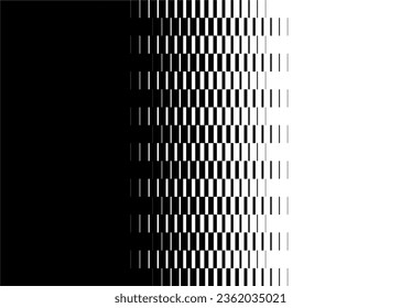 Smooth transition from black to white with abstract lines. Monochrome striped pattern. Trendy vector background