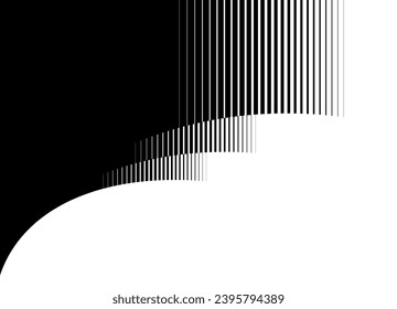 Smooth transition from black to white. Basis for packaging design, printing, advertising. Modern pattern. Striped arcs. Vector background.