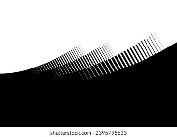 Smooth transition from black to white. Basis for packaging design, printing, advertising. Modern pattern. Striped arcs. Curve vector background.