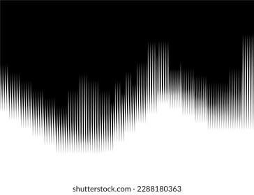 Smooth transition from black to white. Black and white Design element. Abstract northern lights. Striped pattern.
Vector background.