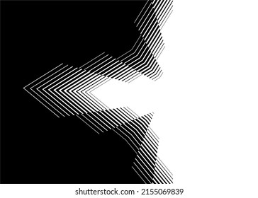 Smooth Transition From Black To White With Thin Lines. Modern Vector Background