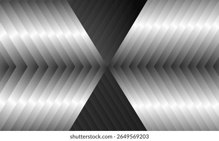 Transición suave de negro a blanco con delgadas líneas en forma de flecha. Antecedentes de Vector de moda para la transición de una Imagen a otra