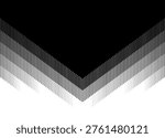Smooth transition from black to white. Vector arrow with place for text. Pattern with stripes. Design element with halftone. Modern vector background for covers, labels, advertising, packaging, print layouts, promotion. Pointer, direction, navigation