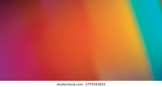 A smooth transition of colors, from deep purple to bright orange and turquoise, creating a dynamic and modern background.