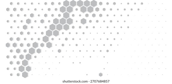 Transição suave de padrão geométrico com forma hexágono. Preto isolado no fundo branco. Para fundo esportivo e design de camisa. Ilustração de formato vetorial

