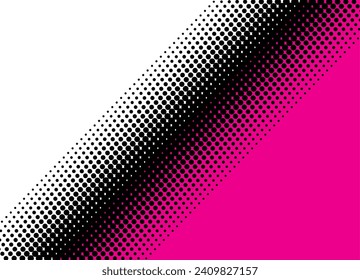 Smooth transition from purple to white with black dots. Modern vector background. Halftone pattern