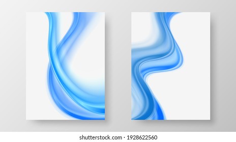 Vorlage für den Entwurf eines glatten, transparenten, transparenten, blauen Wellenabstrakten Wellenhintergrunds