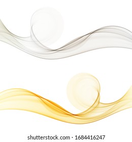 
Smooth transparent wave flow. Metal color. Gold wave, silver wave. Design element for brochure, banner, poster, certificate, page separator.