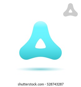 Smooth triangle logo sign, delta letter shape, 2d vector icon, eps 10