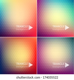 Smooth triangular colorful backgrounds set - eps10