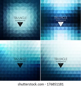 Sólido conjunto de fondos triangulares coloridos - eps10