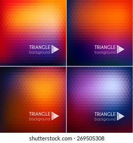 Smooth triangular colorful backgrounds set - eps10