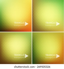 Smooth triangular colorful backgrounds set - eps10