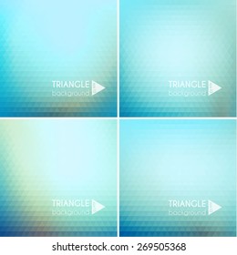 Smooth triangular colorful backgrounds set - eps10