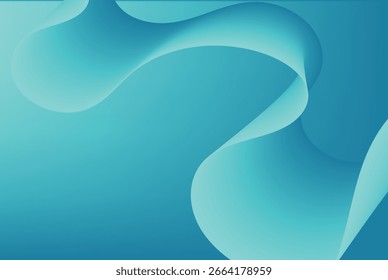  Fundo de onda abstrata gradiente turquesa suave com formas fluidas, perfeito para arte moderna, web design, cartazes, layouts criativos e visuais contemporâneos elegantes.