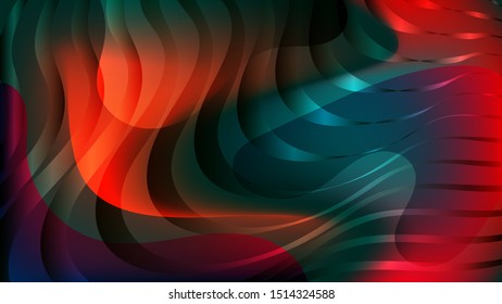 smooth twisted wavy translucent stripes superimposed on a mixture of azure and orange colors and form a beautiful abstract background. fantastic wallpaper. vector