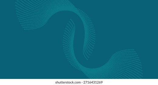 Eine glatte, wellenförmige Welle feiner Linien erzeugt ein dynamisches, abstraktes Muster vor einem soliden Teal-Hintergrund.