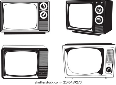 Smooth vector illustrations of retro TVs