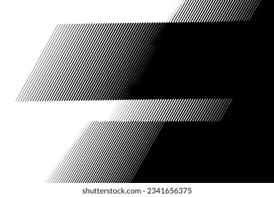 Smooth vector transition from black to white with straight broken lines. Modern vector background for transition from one image to another