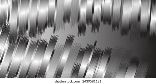 Smooth vector transition from black to white with straight broken lines. Modern vector background for transition from one image to another