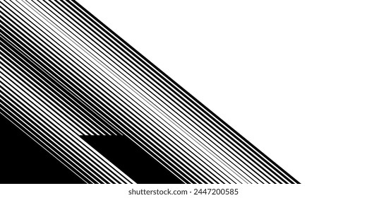 Smooth vector transition from black to white. Abstract broken stripes.