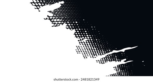 Smooth vector transition from black to white with straight broken lines. Modern vector background for transition from one image to another