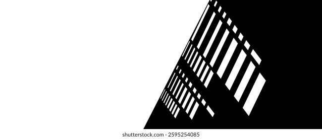 Smooth vector transition from black to white. Abstract broken stripes. For wall design, interior, polygraphy, clothing,