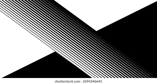 Smooth vector transition from black to white. Abstract broken stripes. For wall design, interior, polygraphy, clothing, web.Striped pattern, Trendy vector background.